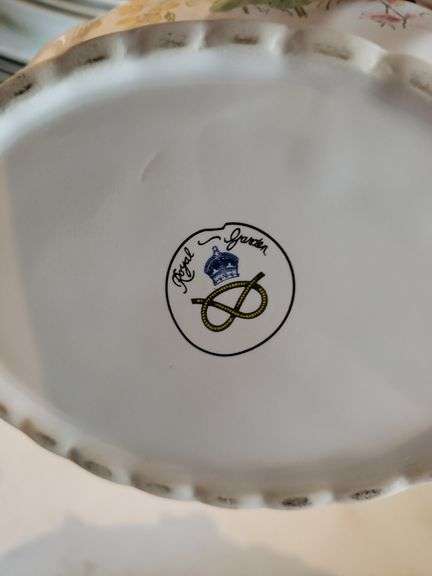 Pope Gosser Cream & Sugar Dishes, Royal Garden Teapot, & 4 Piece Porcelain Napkin Holders