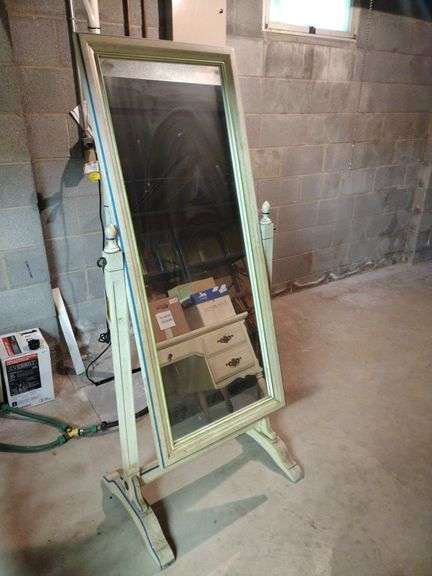 Freestanding Wooden Mirror Approx 27"x64x19"