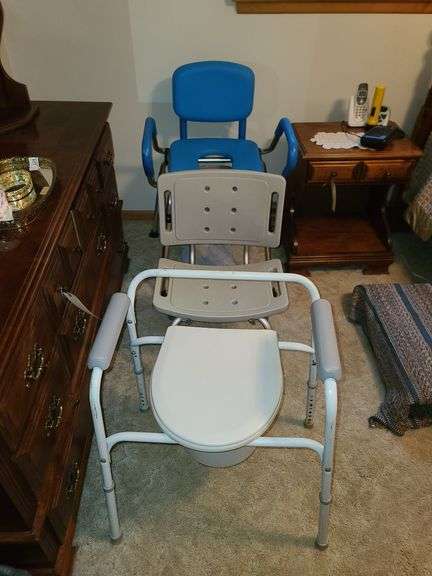 Medical Equipment: Two Bedside Comodes and One Bath Chair