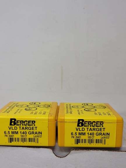 2-100 count Berger VLD Target 6.5mm 140gr bullets