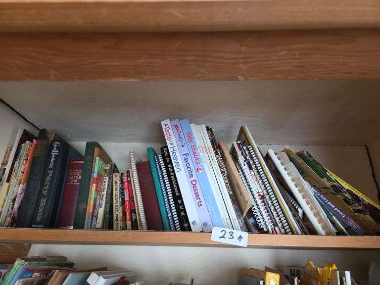 1st Shelf of Assorted Cookbooks