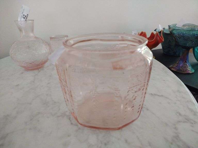 Vintage Pink Depression Glass Biscuit Jar NO Lid