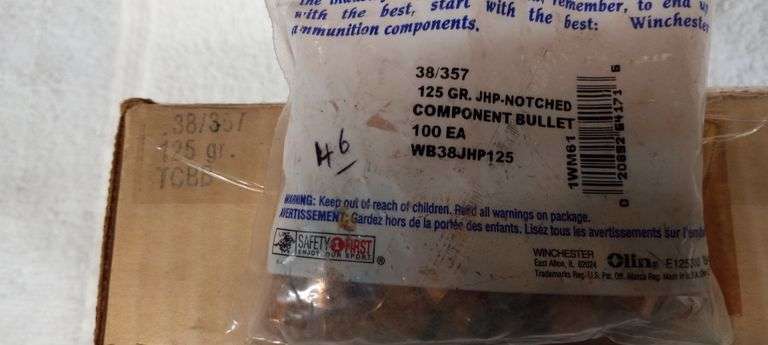 46 pcs 38/357 caliber HP and 45 caliber lead bullets