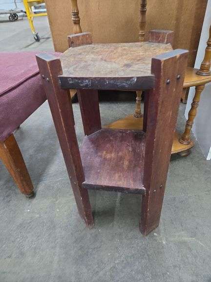 Corner Stand W/5 Shelves Approx 30" x 15" x 50" Tall & Plant Stand