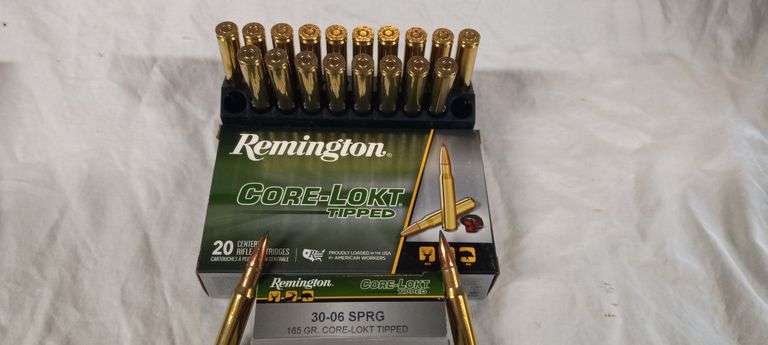 2-20 rnd box 30-06 Sprg. 165gr Core-Lokt tipped