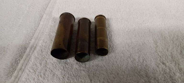 3 empty brass shot shells (12, 20 and 28 ga)