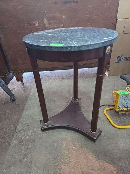 Round Marble Top Side Table Approx 18"Dia x 25"Tall