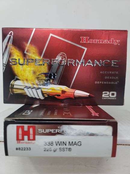 2-20 rnd box Hornady 338 Win Mag