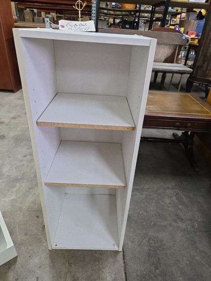 2 Pc. Corner Storage Cabinet W/Coat Hooks - Approx 34" x 22" x 18" & 4 Shelf Stand- Approx 12" x 12" x 31" Tall