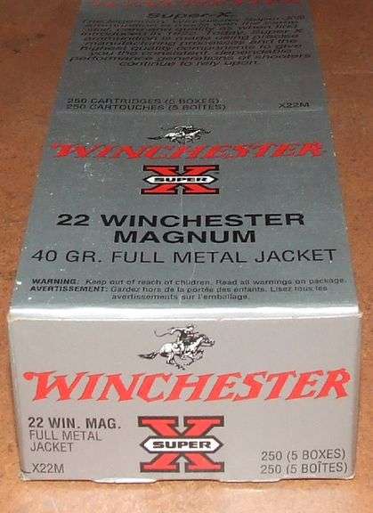 250 rounds Winchester 22 Win Magnum