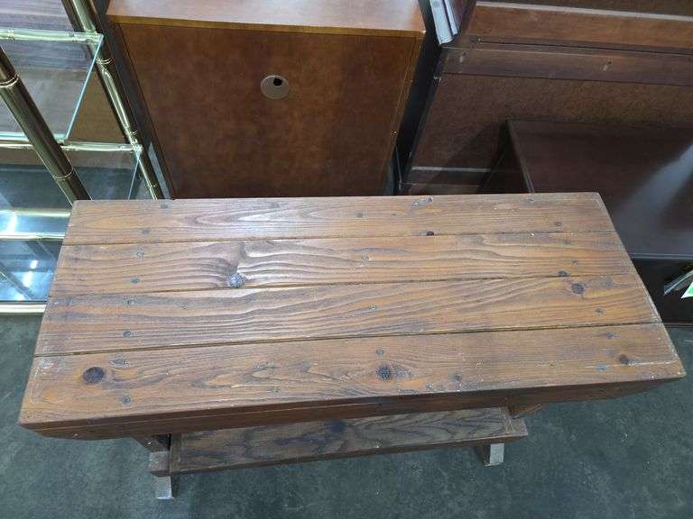 Wooden 2 Shelf Stand- Approx 37" x 14" x 30" Tall