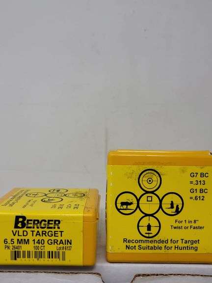 2-100 count Berger VLD Target 6.5mm 140gr bullets