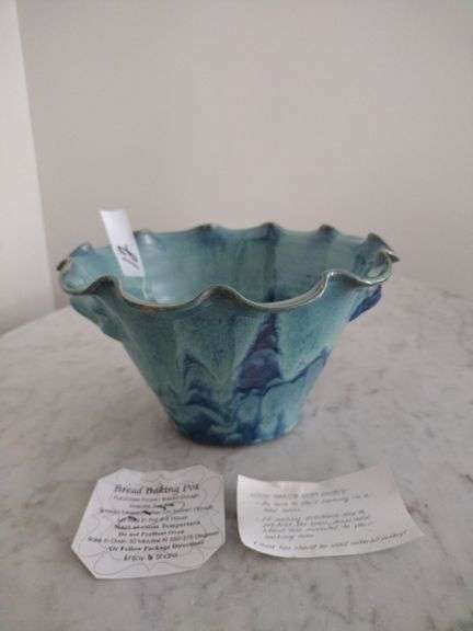 Hand-Thrown Pottery Bread Baking Bowl Approx 10"x6"