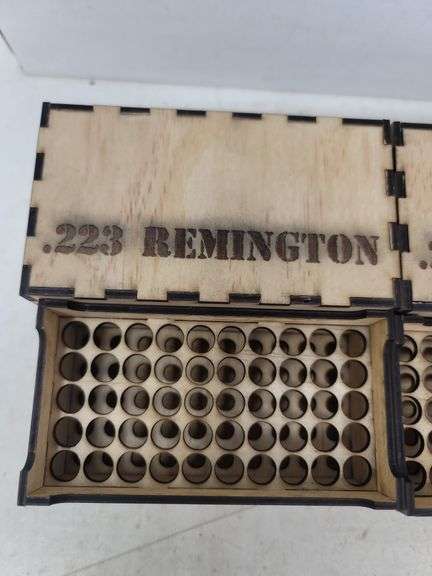 2 home made wooden ammo boxes (223)