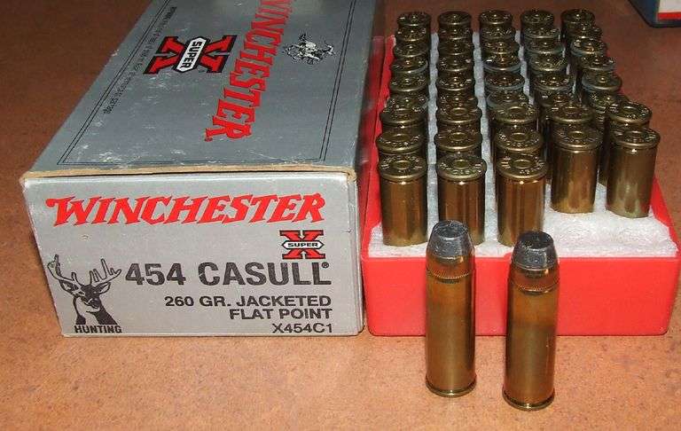 15 rounds Winchester 454 Casull & Brass
