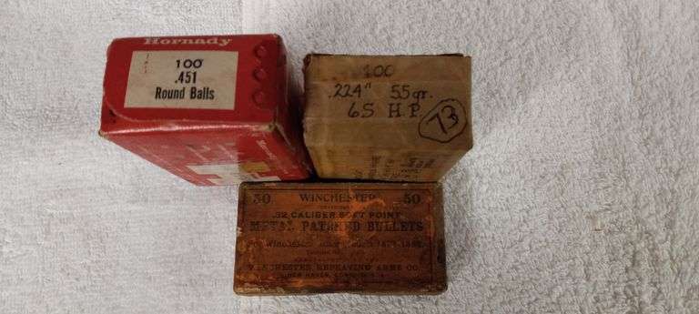 451 round balls, 32 caliber SP .224 55gr HP