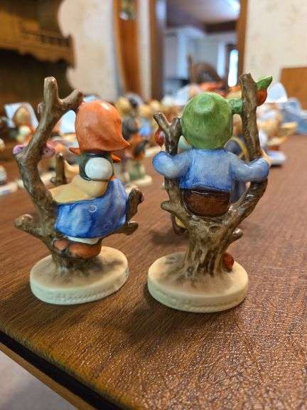 2 Signed Goebel Figurines The Apple Tree Girl & Boy