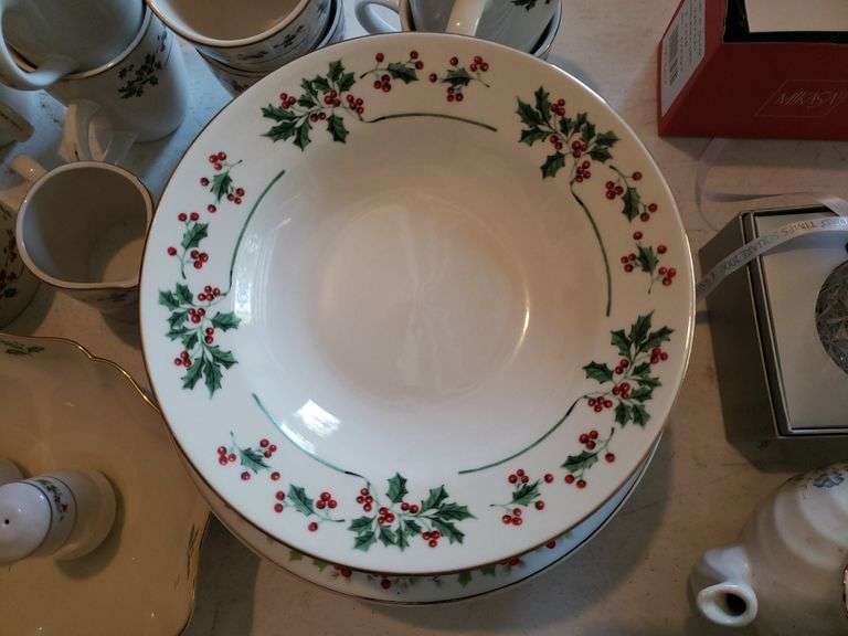 Approx. 33 Pieces of Gibson Dishware, Plates, Cream Dish, Sugar Dish, Mugs, and Salt & Pepper Shakers