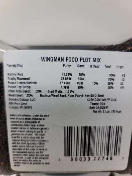 2-2 lb Wingman food plot seed