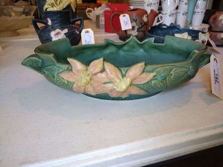 Roseville Pottery Shallow Bowls Approx 16"x9"