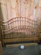 Oak Double Bow Bed Frame Approx. Full & 7 Drawer Dresser w/Mirror Approx 65"x26"x30" Tall-Mirror 50"x46"-8 Shelves Book Shelf Approx 24"x16"x66" Tall
