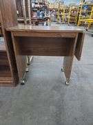 4 Shelf Book Stand Approx 22" x 16" x 42" Tall, Printer Stand W/ Drop Leaf On Castors, Approx 27" x 16" x 27" Tall, Drop Leaf 15" x 11"