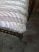Table & 4 Upholstered Chairs Some Damage W/ 1 Leaf & Table Pads Approx 57" x 42" x 30" Tall - Leaf 10" Wide