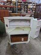2 Pc. Corner Storage Cabinet W/Coat Hooks - Approx 34" x 22" x 18" & 4 Shelf Stand- Approx 12" x 12" x 31" Tall