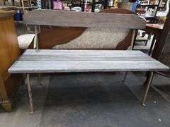 Vintage Wood & Iron Park Bench Approx 4' x 17" x Seat 17" High x 31" Tall