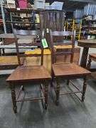 2 Antique Wooden Dining Chairs