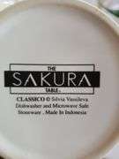 Sakura Classico Stoneware-Set of 8 Mugs & Set of 4 Salad/Dessert Plates