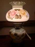 Vintage Handpainted Hurricane Lamp (Works)