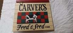 2 Hanging wood signs