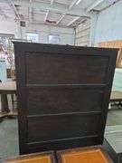 Antique Curved Front China Cabinet W/ Claw Feet Wooden Shelves  & Key ( Approx 34" x 15" x 59" Tall)