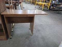4 Shelf Book Stand Approx 22" x 16" x 42" Tall, Printer Stand W/ Drop Leaf On Castors, Approx 27" x 16" x 27" Tall, Drop Leaf 15" x 11"