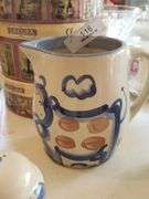 Vintage M.A. Hadley Stoneware Pitcher and Salt & Pepper Shakers