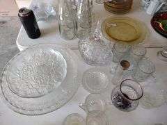 40 PCs Pressed Glass - Platters, Tidbit Trays, Glasses, Candy Dish, Bowls
