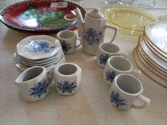 15 Piece Honghua Craft Miniature Tea Set (Cream Dish Missing Lid)