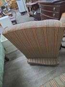 2 Vintage Striped Chairs W/ Matching Pillows