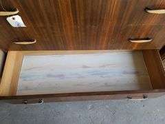 Wooden MCM 3 Drawer Dresser & 5 Drawer Cedar-Lined Wardrobe (Damaged)