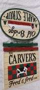 2 Hanging wood signs