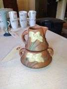 Roseville Pottery Zephyr Lily Creamer & Sugar Bowl