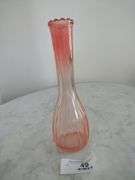 Vintage Pink Depression Glass Bud Vase Approx 9"