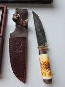 Bone Edge Bone Handle Knife W/ Leather Cover From Pakistan-Collectors Knife