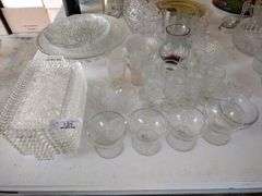 40 PCs Pressed Glass - Platters, Tidbit Trays, Glasses, Candy Dish, Bowls