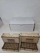 2 home made wooden ammo boxes (9mm Luger)
