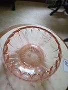 Pink Depression Glass Scalloped Bowl Approx 6" Dia