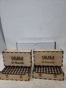 2 home made wooden ammo boxes (9mm Luger)