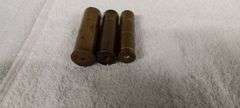3 empty brass shot shells (12, 20 and 28 ga)