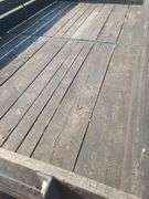 Hay Wagon, 10 Ton Running Gear with Floatation Tires, Approx 8ft x 14ft, with Toolbox and Removable Sides